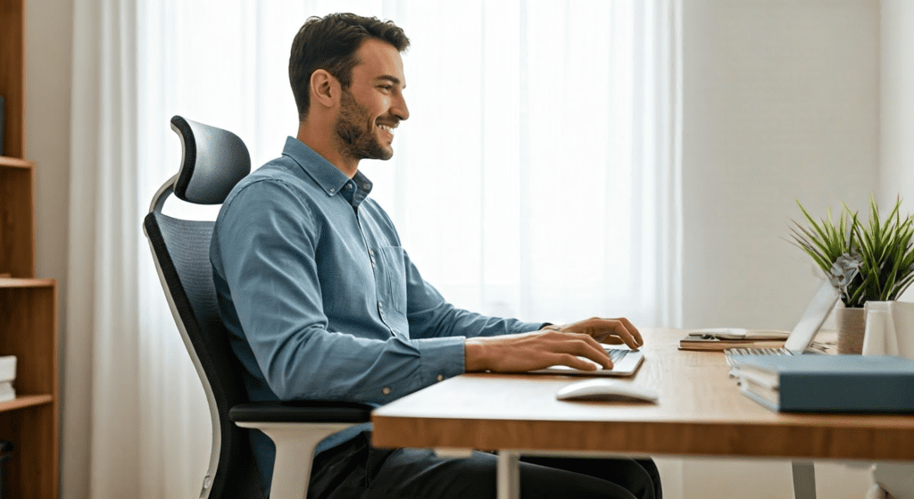 ergonomischer Bürostuhl helles Heimbüro Ergonomischer Bürostuhl für das Homeoffice